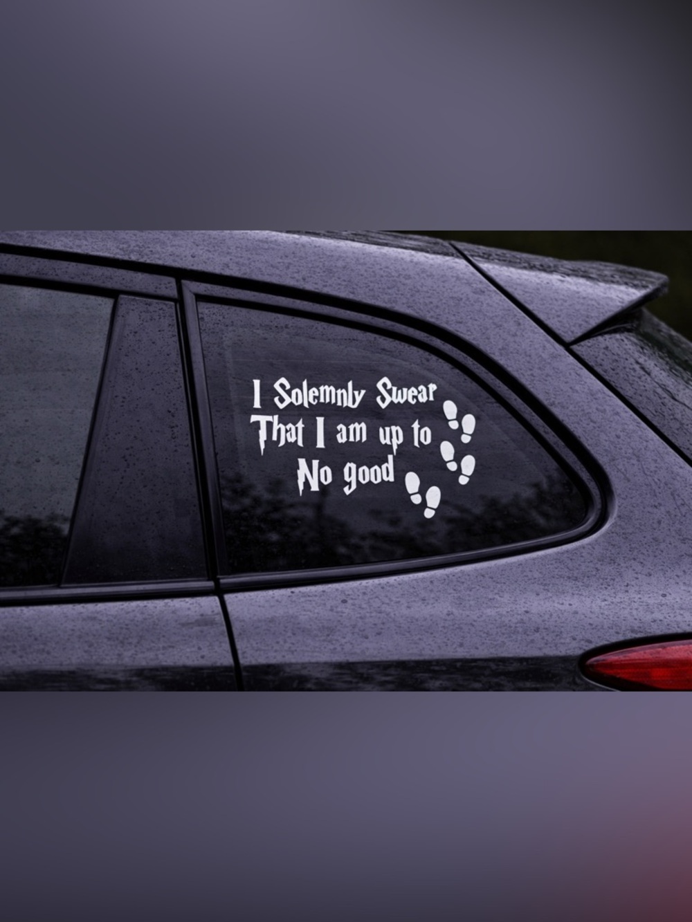 🌸5/$20🌸 White Vinyl Decal "I Solemnly Swear" Footprint Sticker